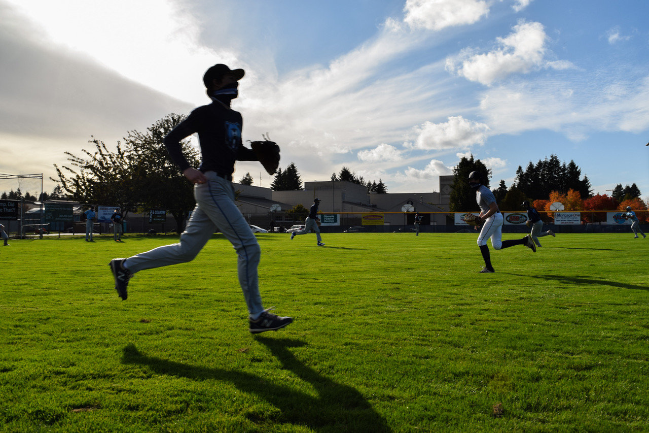 Baseball practice today at Olympia High School