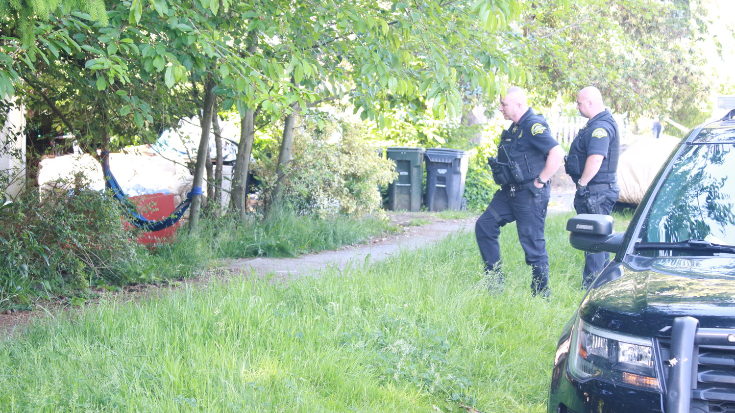 Thurston County Sheriff's deputies arrived to evict squatters from a house in Olympia's eastside neighborhood on June 4, 2021.