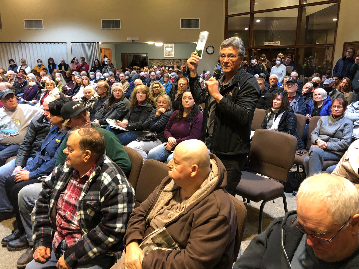 Thane Bryenton, co-owner of Evergreen Valley Lavender Farm, was one of 37 people who spoke in opposition to building a new commercial airport in central Thurston County at a meeting on November 14, 2022.